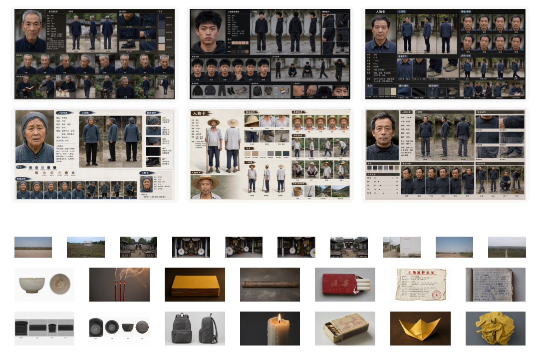 人物设定、乡村场景与白事道具资产组合展示